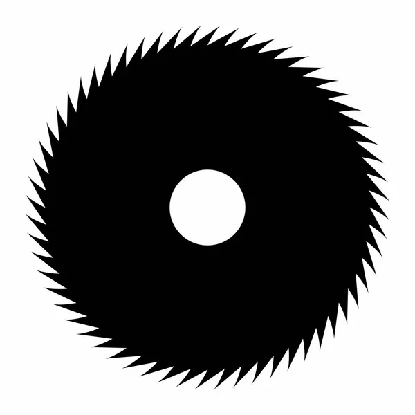 Sierra circular silueta oscura — Vector de stock