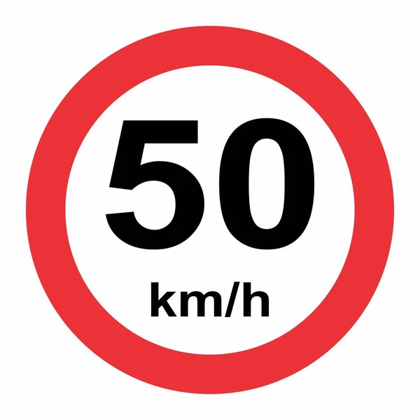 Speed limit 50 kmh traffic sign — Stock Vector
