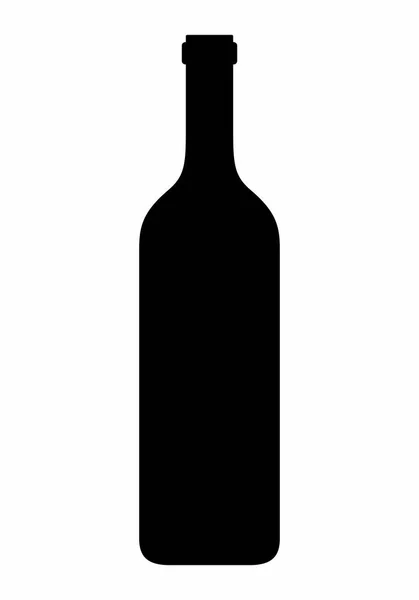 Botella de vino silueta oscura — Vector de stock