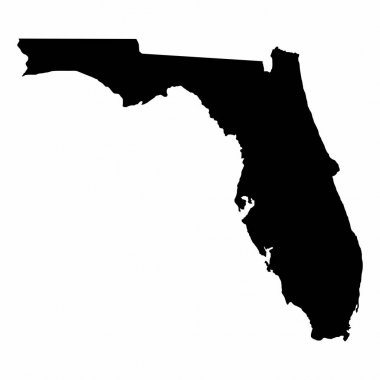 Florida harita karanlık siluet