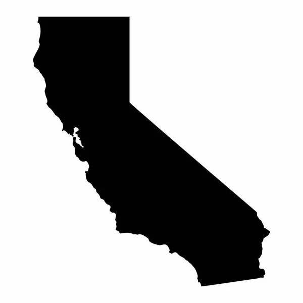 Καλιφόρνια χάρτη σκοτεινή σιλουέτα — Διανυσματικό Αρχείο
