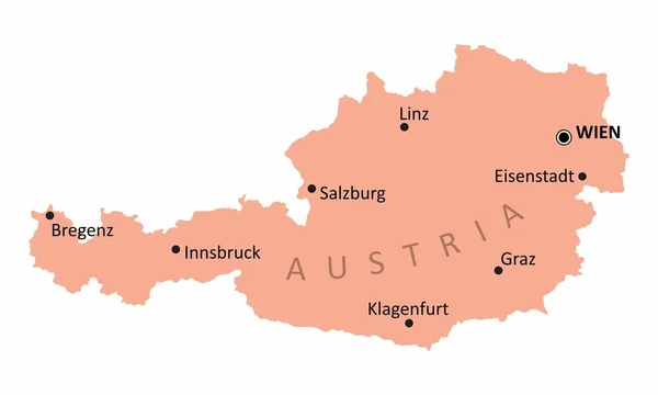 Avusturya izole harita — Stok Vektör