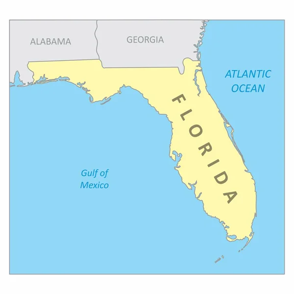 Mapa de Florida región — Vector de stock