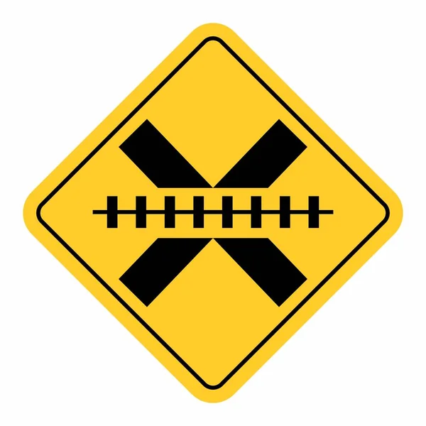 Pas de barrière Panneau de signalisation ferroviaire — Image vectorielle