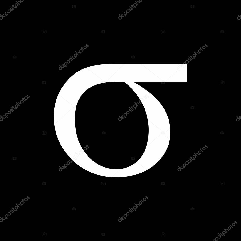 Illustration of Sigma greek sign on dark background