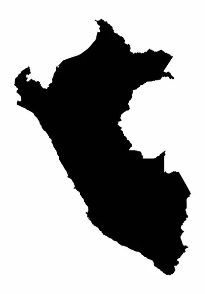 Peru kaart donker silhouet — Stockvector