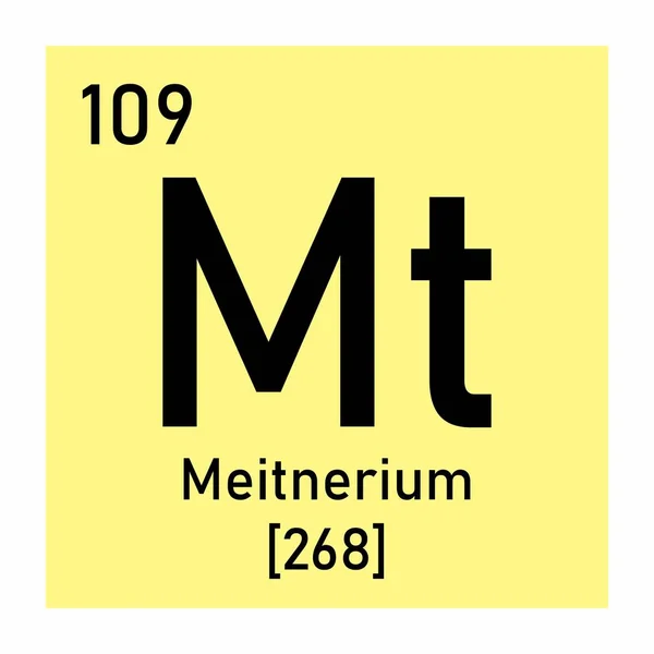 Meitnerium símbolo químico — Archivo Imágenes Vectoriales