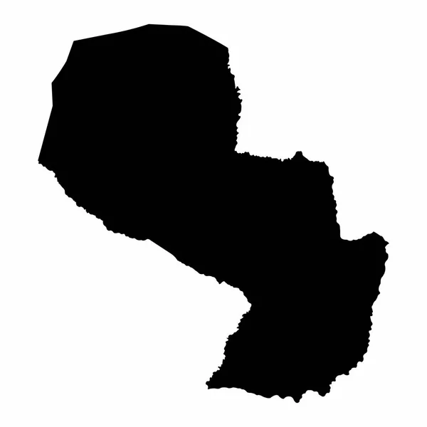 Paraguay karta mörk silhuett — Stock vektor