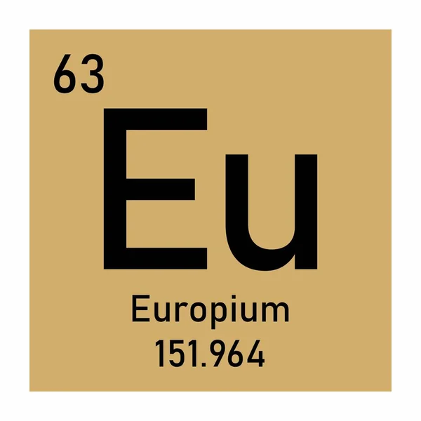 Símbolo químico Europium — Vetor de Stock