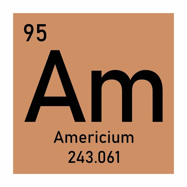 Americium simbolo chimico — Vettoriale Stock