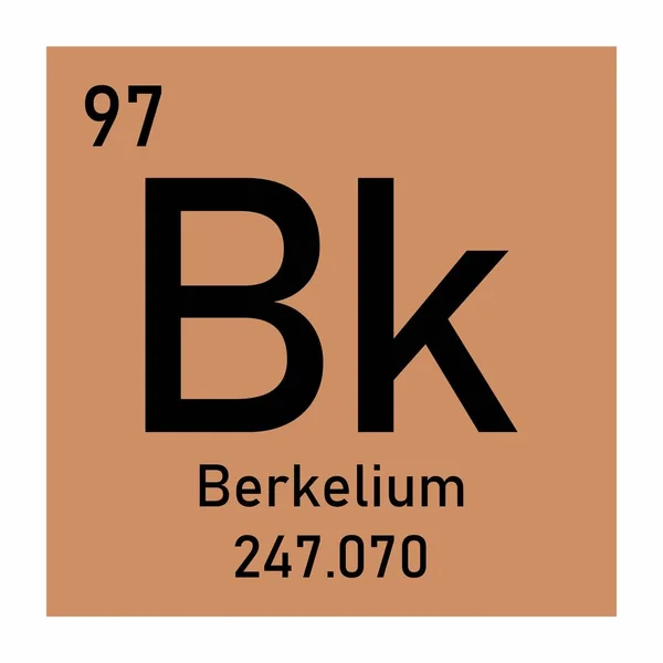 Símbolo químico de Berkelium — Archivo Imágenes Vectoriales