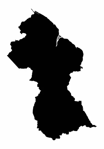 Carte de la silhouette sombre de Guyane — Image vectorielle