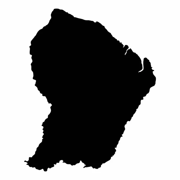 Mapa silhueta escura da Guiana Francesa — Vetor de Stock