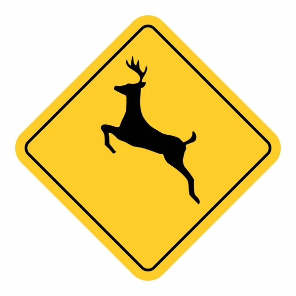 Dzikie zwierzęta znak drogowy — Wektor stockowy