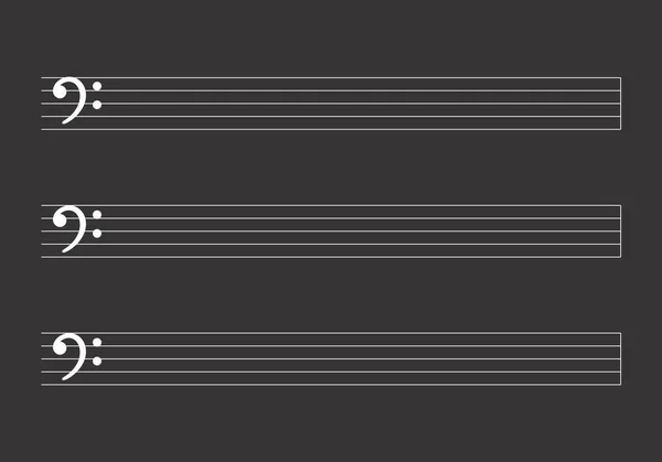 F Clef partitura musical — Vetor de Stock