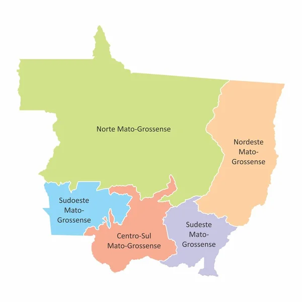 Regiones del Estado de Mato Grosso — Vector de stock