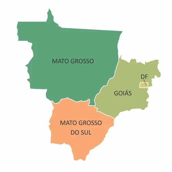 Brezilya merkez-batı bölgesi — Stok Vektör