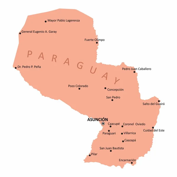 Paraguay isolerad karta — Stock vektor