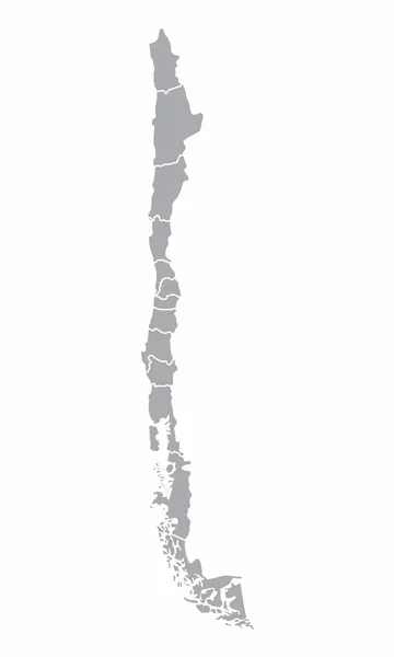Чилі регіони карта — стоковий вектор