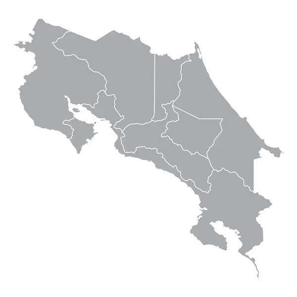 Mappa delle regioni Costa Rica — Vettoriale Stock