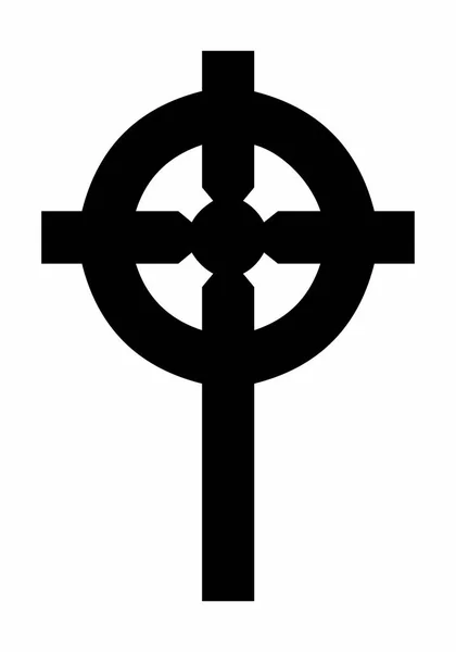 Keltisches Kreuz dunkle Silhouette — Stockvektor