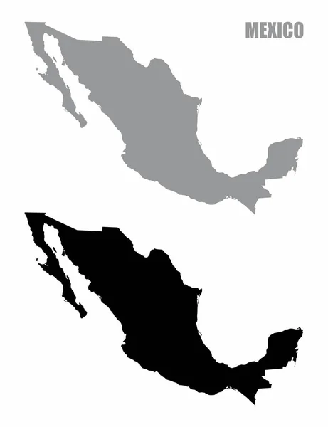 Landkarten mexikanischer Silhouette — Stockvektor