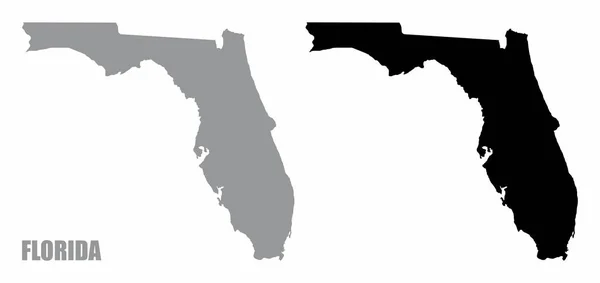 Florida mapas silhueta — Vetor de Stock