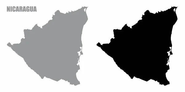 Nicarágua mapas silhueta — Vetor de Stock