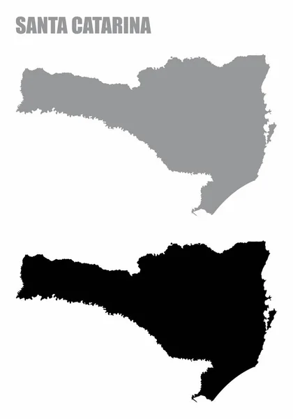 Santa Catarina Mapas de silueta del estado — Vector de stock
