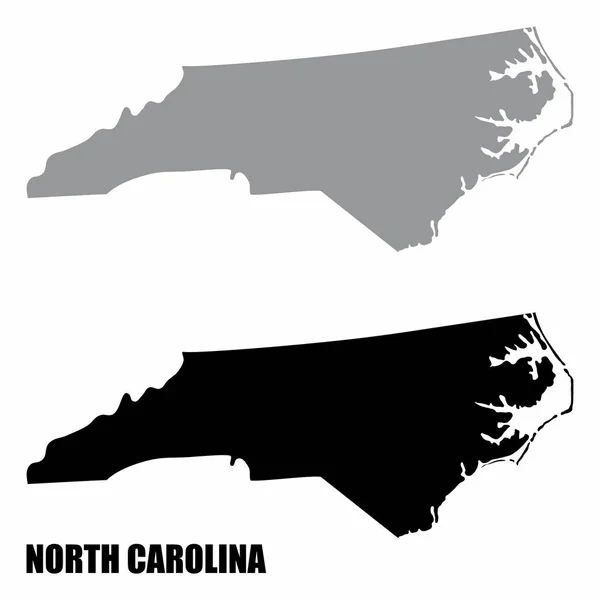 North Carolina State silhouette mappe — Vettoriale Stock