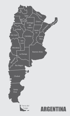 Arjantin bölgeler haritası