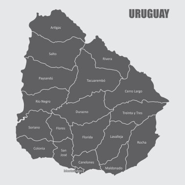 Uruguay bölgeler haritası