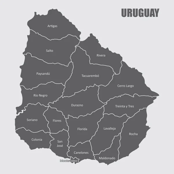 Carte des régions Uruguay — Image vectorielle