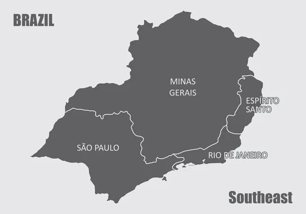 Brasil región sureste — Vector de stock