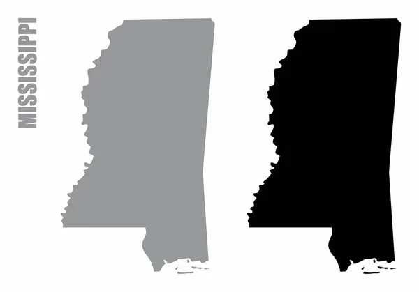 Mapy sylwetki Mississippi State — Wektor stockowy