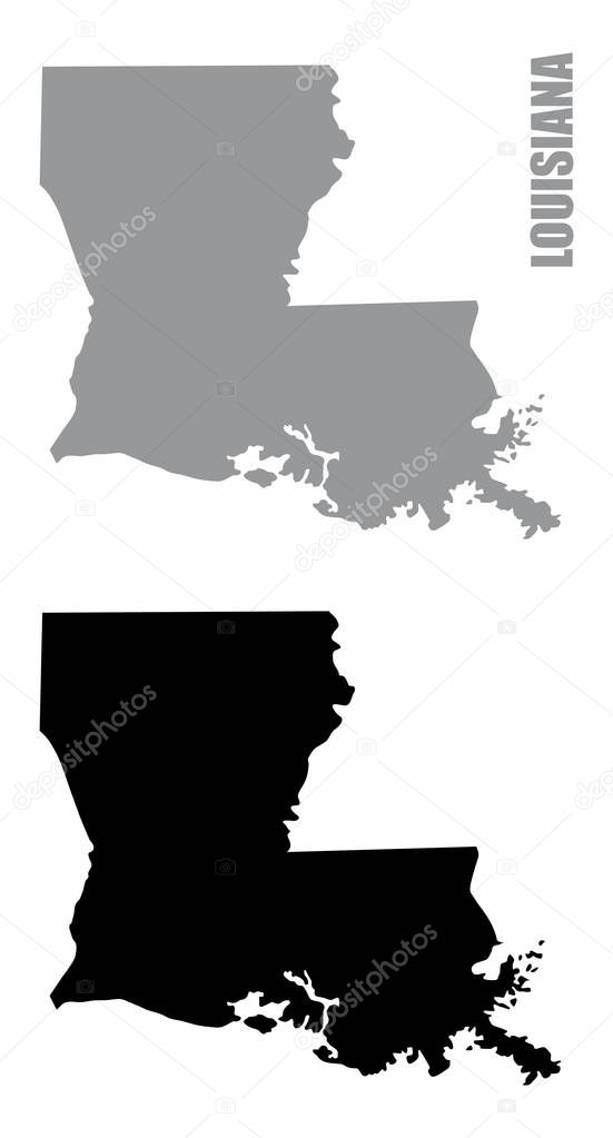 Louisiana State silhouette maps