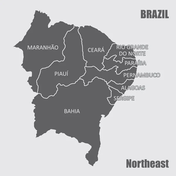 Brasil región noreste — Vector de stock
