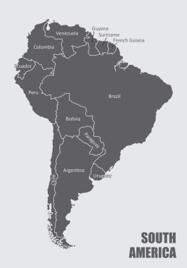 South America map clipart