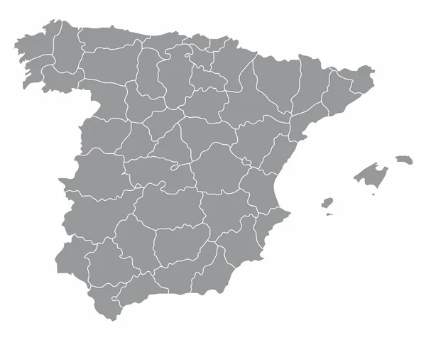 Spain regions map — Stock Vector