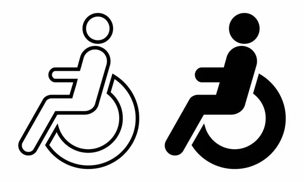 Disabled wheelchair icons set — Stock Vector