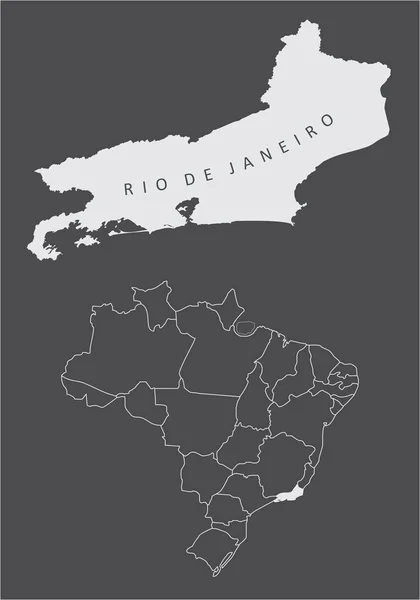 Estado de Río de Janeiro Brasil — Vector de stock