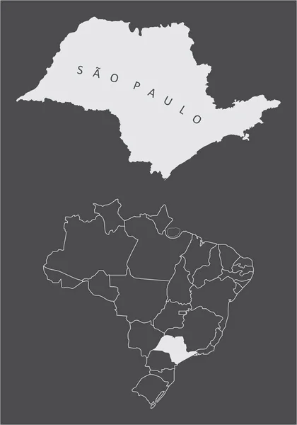 Sao Paulo Estado Brasil — Vector de stock