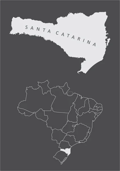 Santa Catarina Brasil — Vector de stock