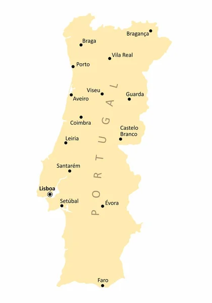 Mapa Portugalii — Wektor stockowy