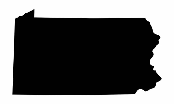 Pennsylvania silhouette map — Stock Vector