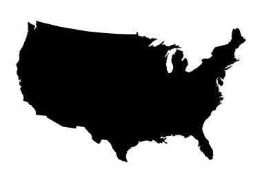 USA silhouette map clipart