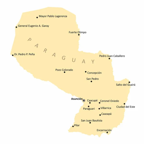 El mapa de Paraguay — Vector de stock