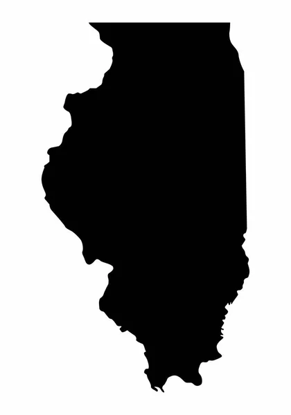 Illinois Silhouette Térkép — Stock Vector