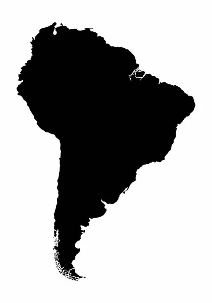 Mapa de silueta de América del Sur — Vector de stock
