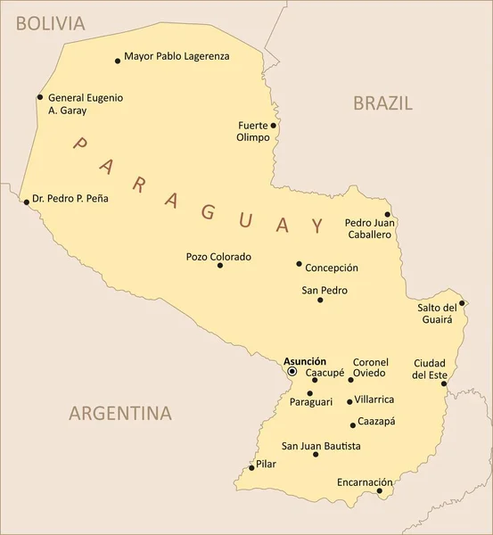 Paraguay region karta — Stock vektor